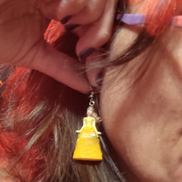 Original, so far, One of a kind, mini Beauty and the Beast Dangle Earrings. - Picture 2 of 4